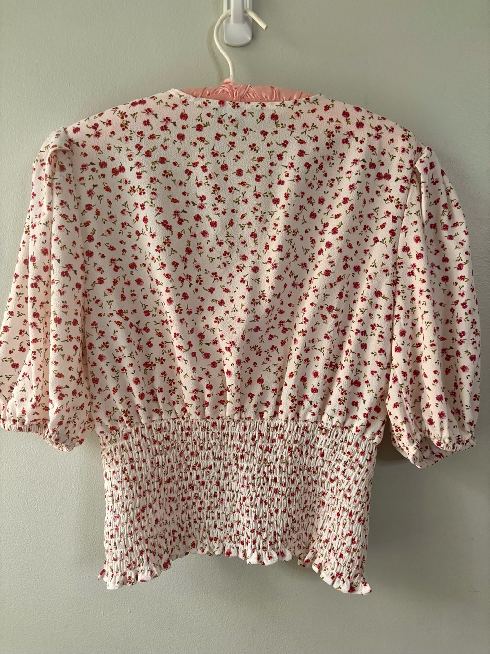 1. STATE Floral Puff Sleeve Blouse Smocked Waist SZ S Coquette - Picture 6 of 6